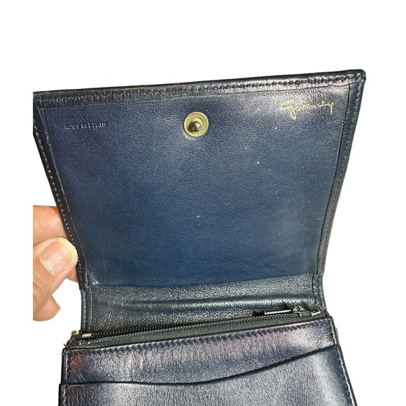 Givenchy Vtg 4G Logo Blue Leather Wallet Bifold Coin Pocket Made In Spain - Picture 14 of 14